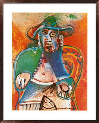 Picasso pablo vieil homme assis mougins c 1970